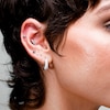 Sterling Silver CZ Cluster Pavé Huggie Hoops